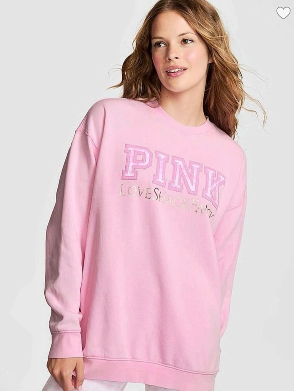 Sold Out! NWOT! Victoria's Secret PINK LoveShackFancy Pink Crewneck